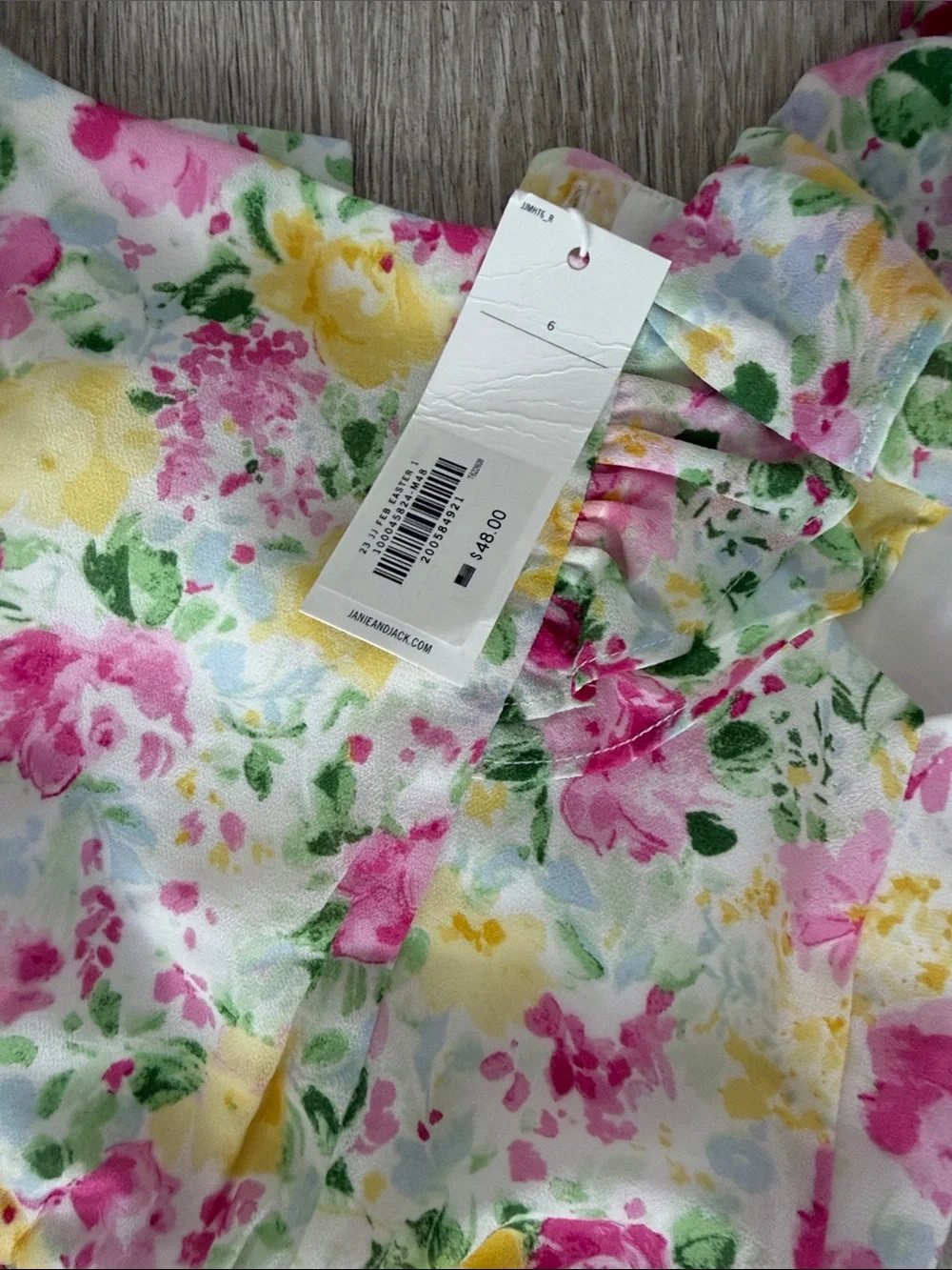Janie and Jack Floral Ruffle Crop Top & Tiered Skirt Set - Pink, Yellow, Green